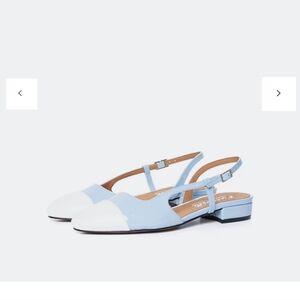 L’Intervalle Uda Blue Patent leather slingbacks